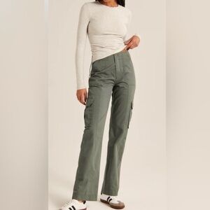 Abercrombie & Fitch Olive Green Straight-Leg Cargo Pants